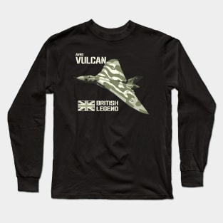 Avro Vulcan Bomber Jet Aircraft RAF UK Plane British Legend Merch Long Sleeve T-Shirt